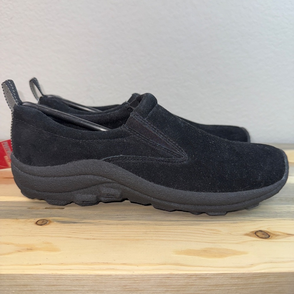 NWT Suede Black Slip On Shoes Size 8.5 - Picture 2 of 12